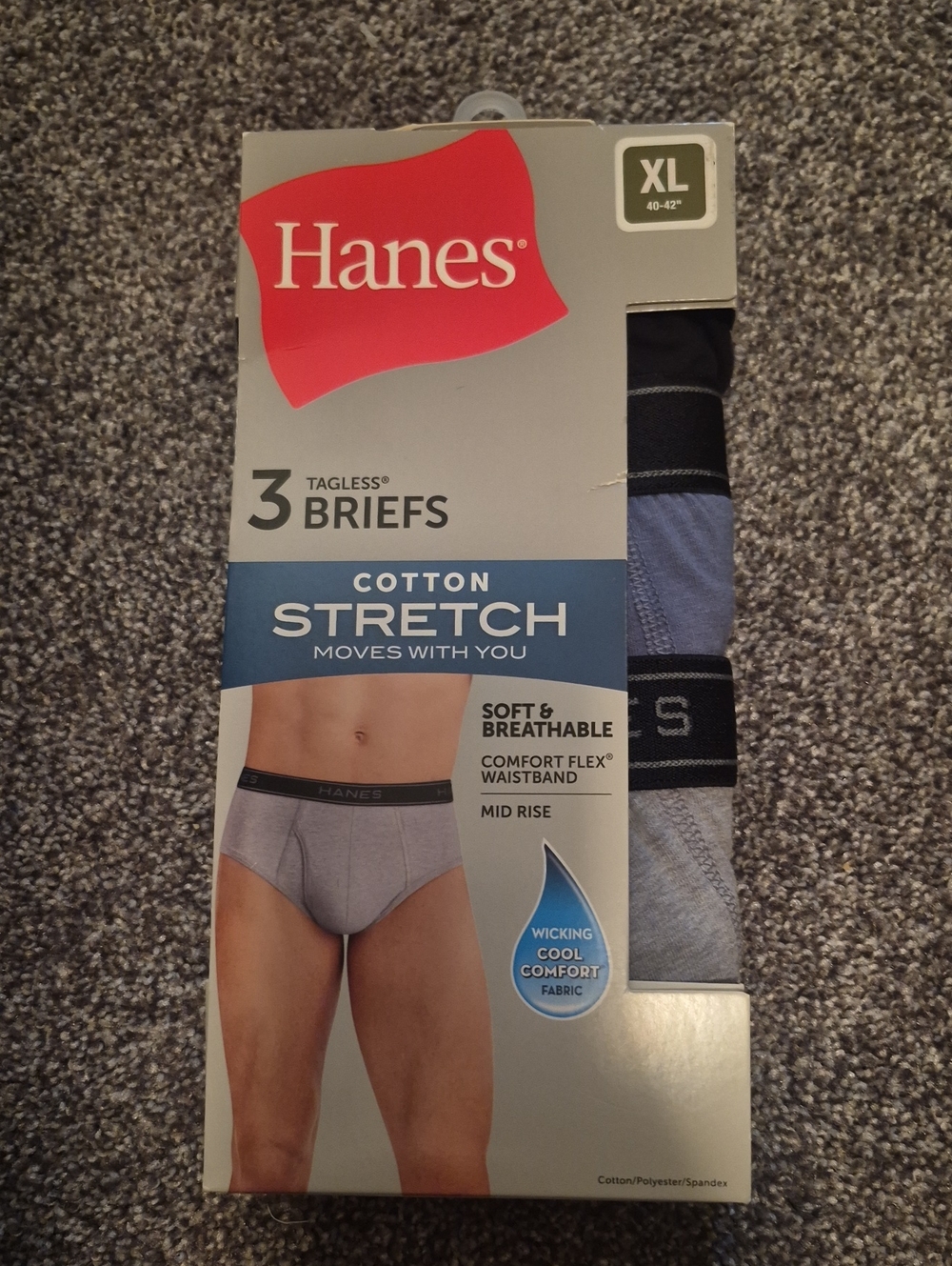 Hanes Men's Cotton Stretch Briefs - (3-Pack)
